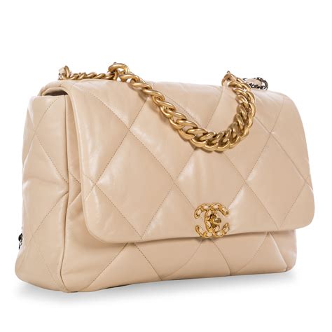 chanel 19 bag light beige|Chanel bag 22 price.